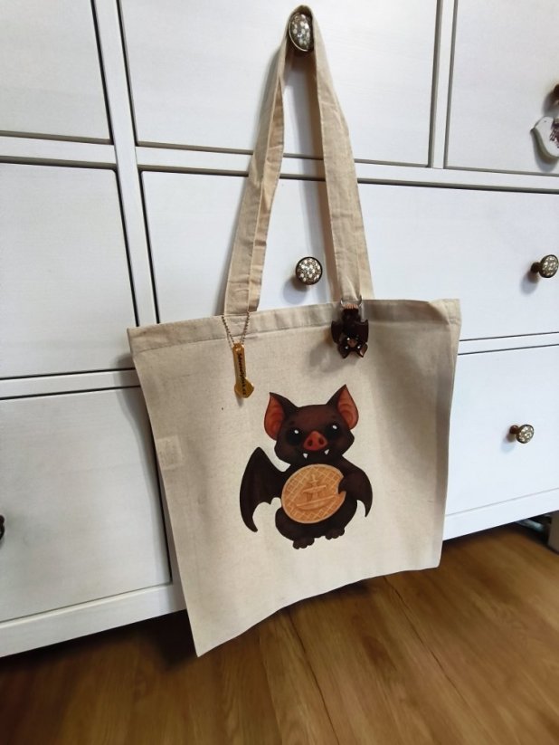 Nákupní taška znovupoužitelná - Netopýr s lázeňskou oplatkou