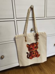 Nákupní taška znovupoužitelná - Tygr s koláčkem